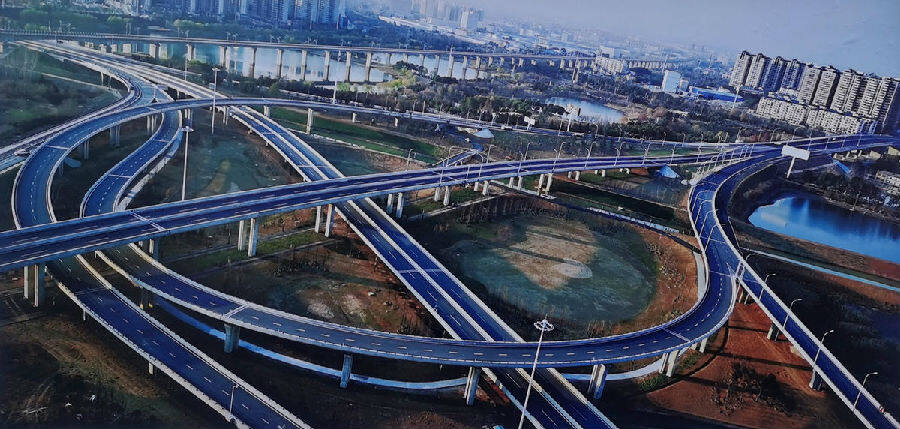 四通八达的立交桥 (孝感萱  摄)