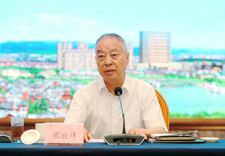 邵钦祥在主题讨论会讨论现场（王江红 摄）