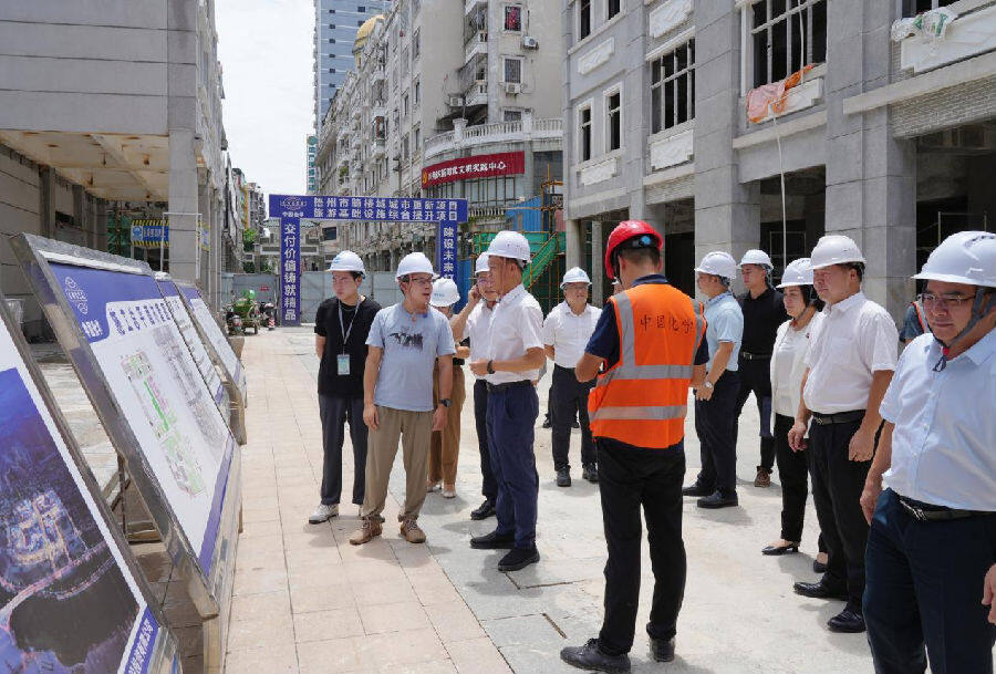 区四家班子领导深入骑楼城城市更新—旅游基础设施综合提升项目调研（邓亮 摄）