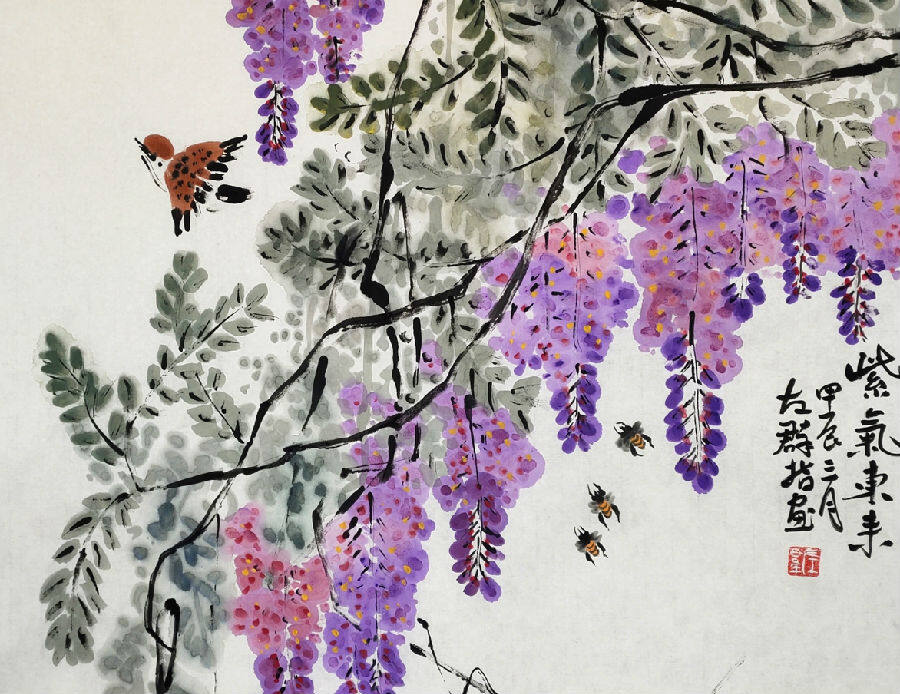左群指画作品（姜福祥 摄）