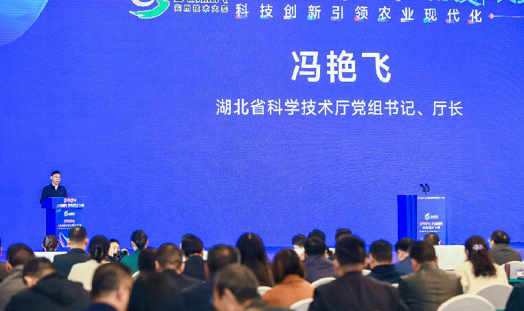湖北省科技厅党组书记、厅长冯艳飞现场致辞（谭璐 摄）