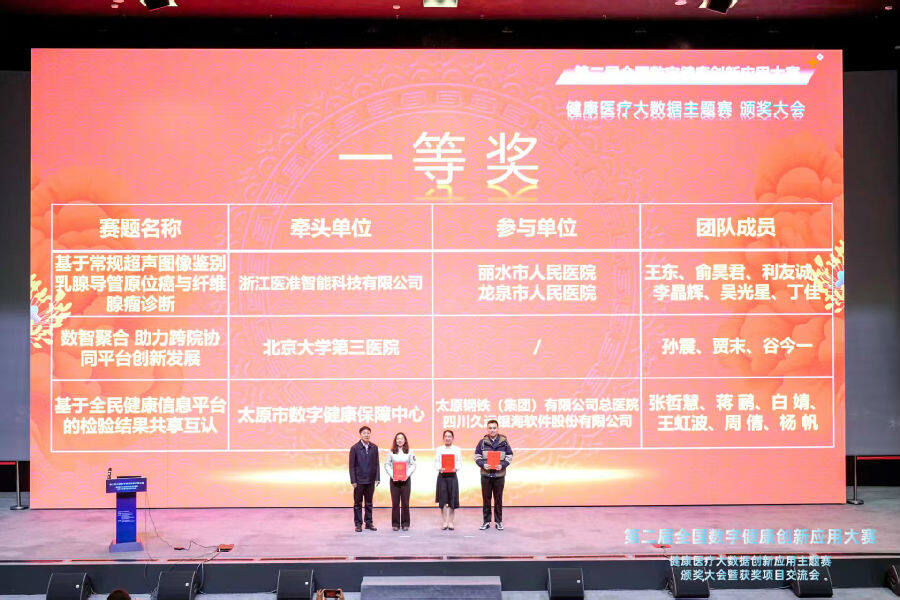 图为第二届全国数字健康创新应用大赛颁奖现场（陈雪姣 摄）