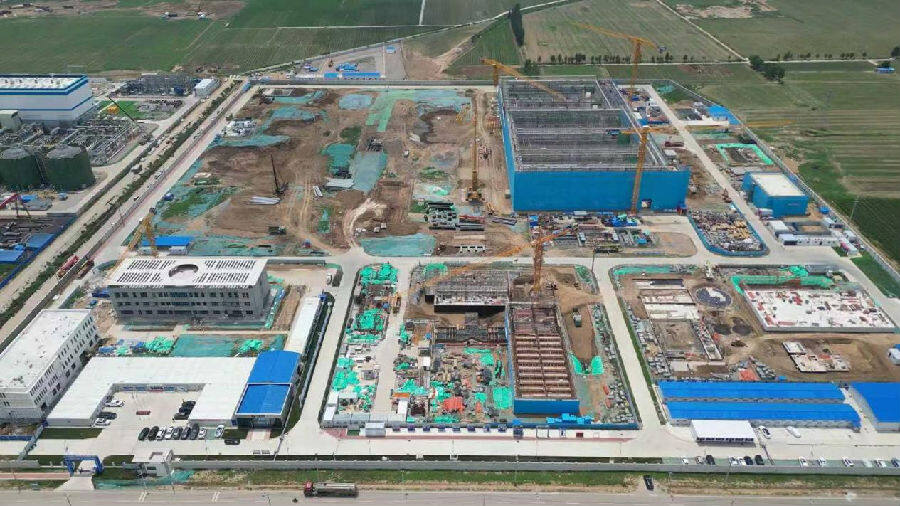 中电建肥城2×300MW盐穴压缩空气储能电站项目。（李璐瑶 摄）